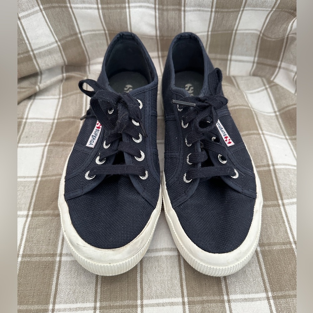 Superga Navy Canvas Sneakers Size 37.5